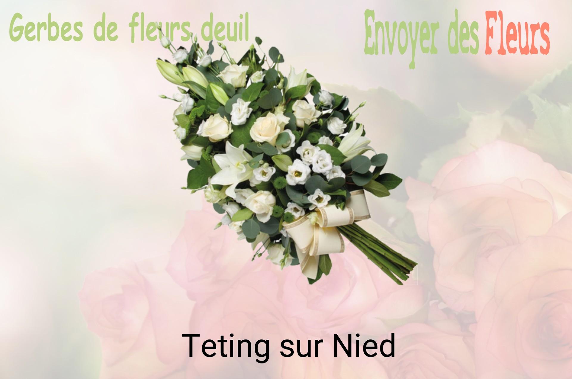 Gerbe de fleurs de deuil livrée à Teting-sur-Nied